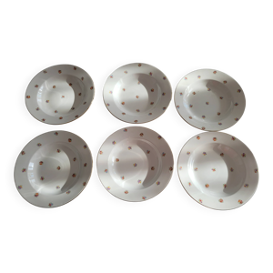 6 assiettes creuses vintage - digoin sarreguemines
