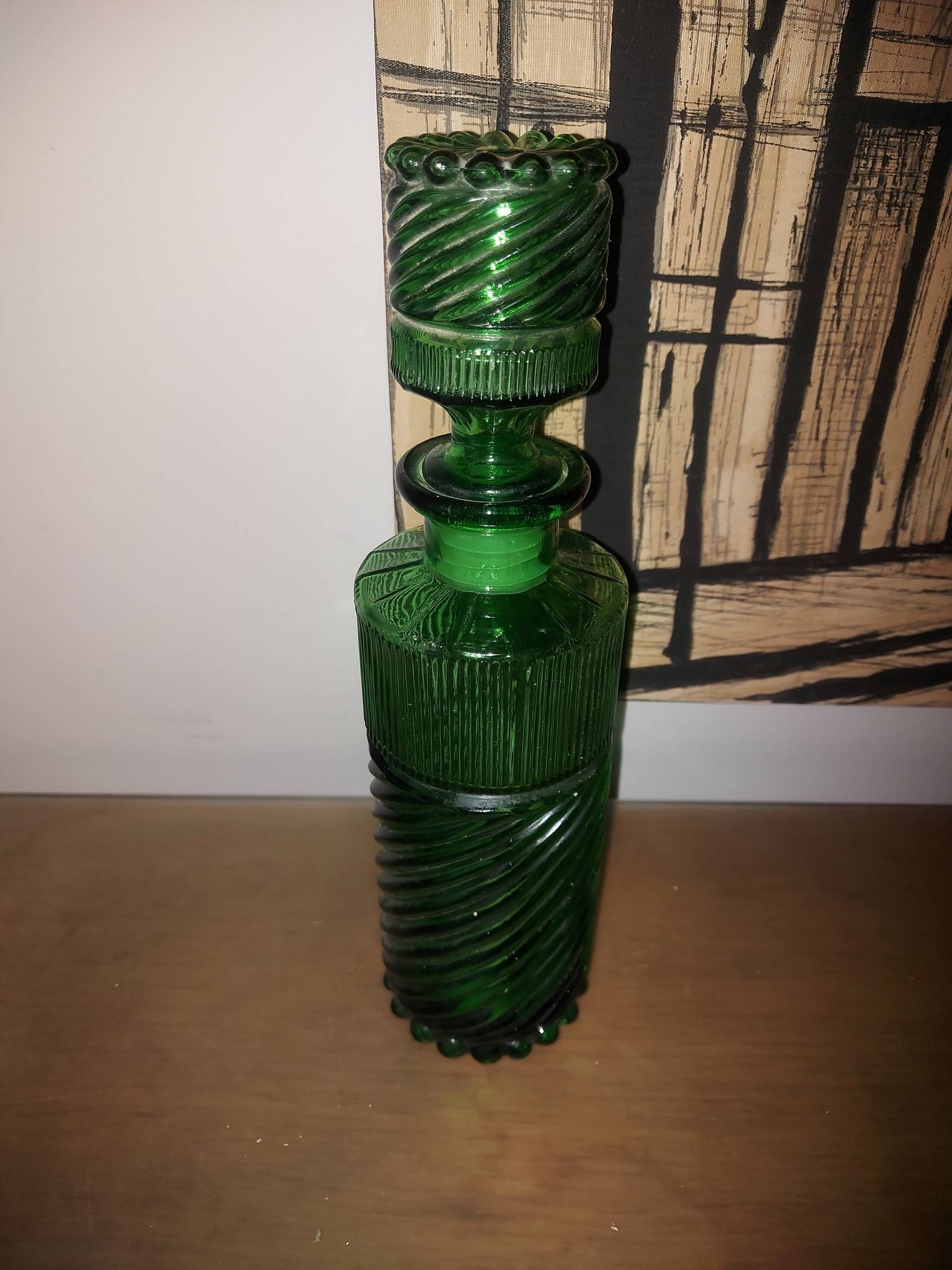 Italian vintage glass bottle