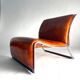 Set of Chromed Metal and Leather Armchairs by Vittorio Introini for Saporiti, 1965
