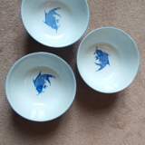 3 Chinese porcelain carp bowls