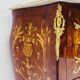 Marquetry chest of drawers with marble top in Louis XV style