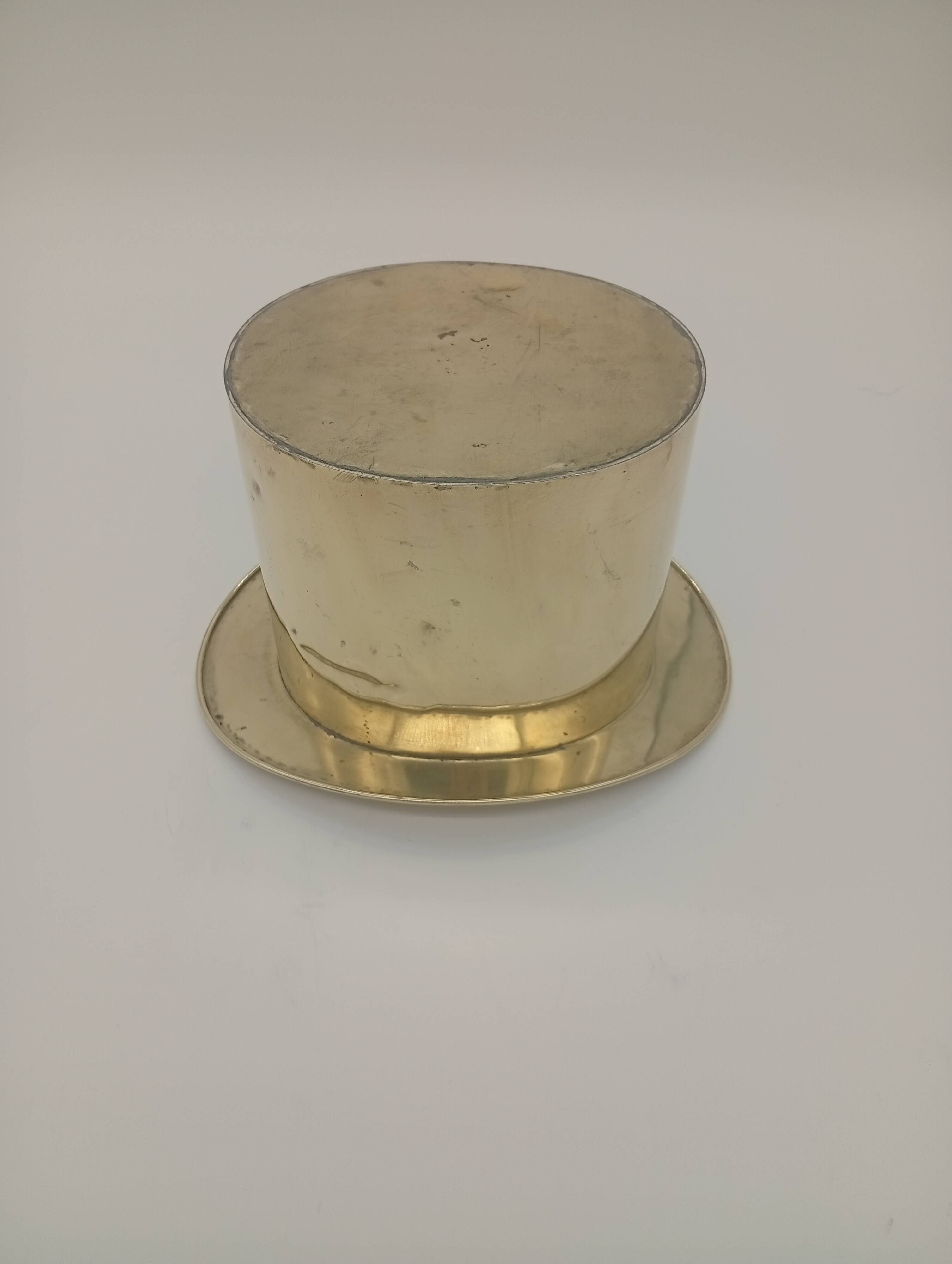 Ice Bucket Champagne Cooler Top Hat Vintage Brass