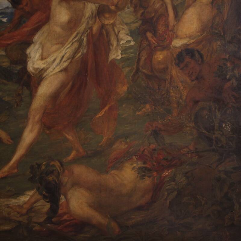 Mythological painting signed Vera Willoughby and dated 1911, Bacchanal