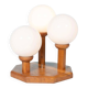 Bohemian glass ball table lamp from the 70s, wood & glass