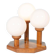 Bohemian glass ball table lamp from the 70s, wood & glass