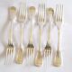 Sfam lot de 6 fourchettes de table chinon en métal argenté filet ancien 21,5 cm