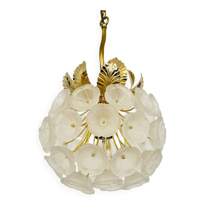 Chandelier en verre cristal - floral