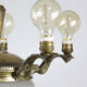 Lustre vintage en laiton et verre, années 40