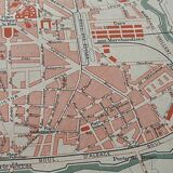 Old map of Lille in the 19th century