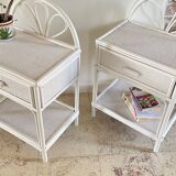 Pair of Vintage Rattan Bedside Tables