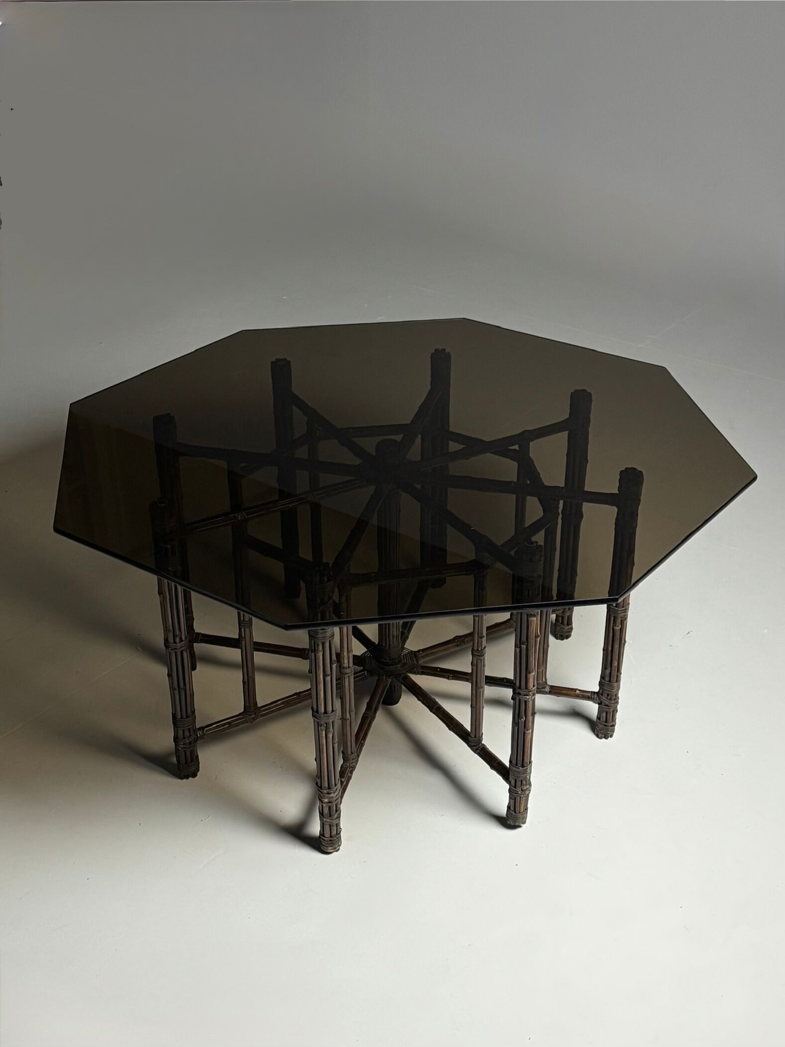 Table basse octogonale en bambou XL