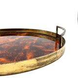 Hollywood regency round tray, Italy 1970s