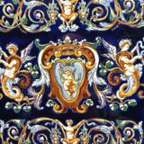 Gien square table mat renaissance make blue