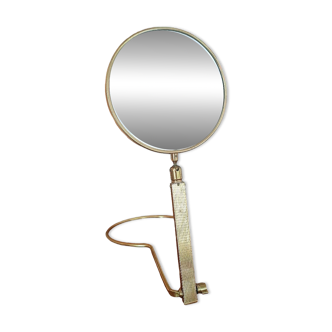 Vintage midi century brass barber mirror