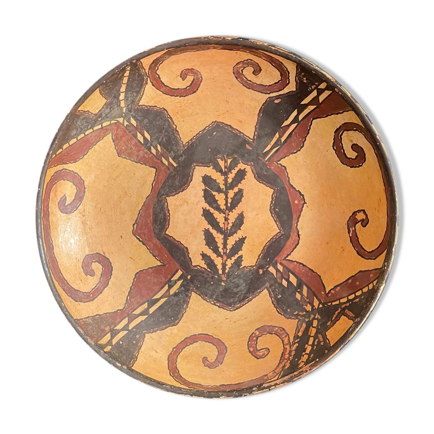 Ceramic Berber large dish Aït-Smaïl small Kabylie tribe Algeria 37 cm