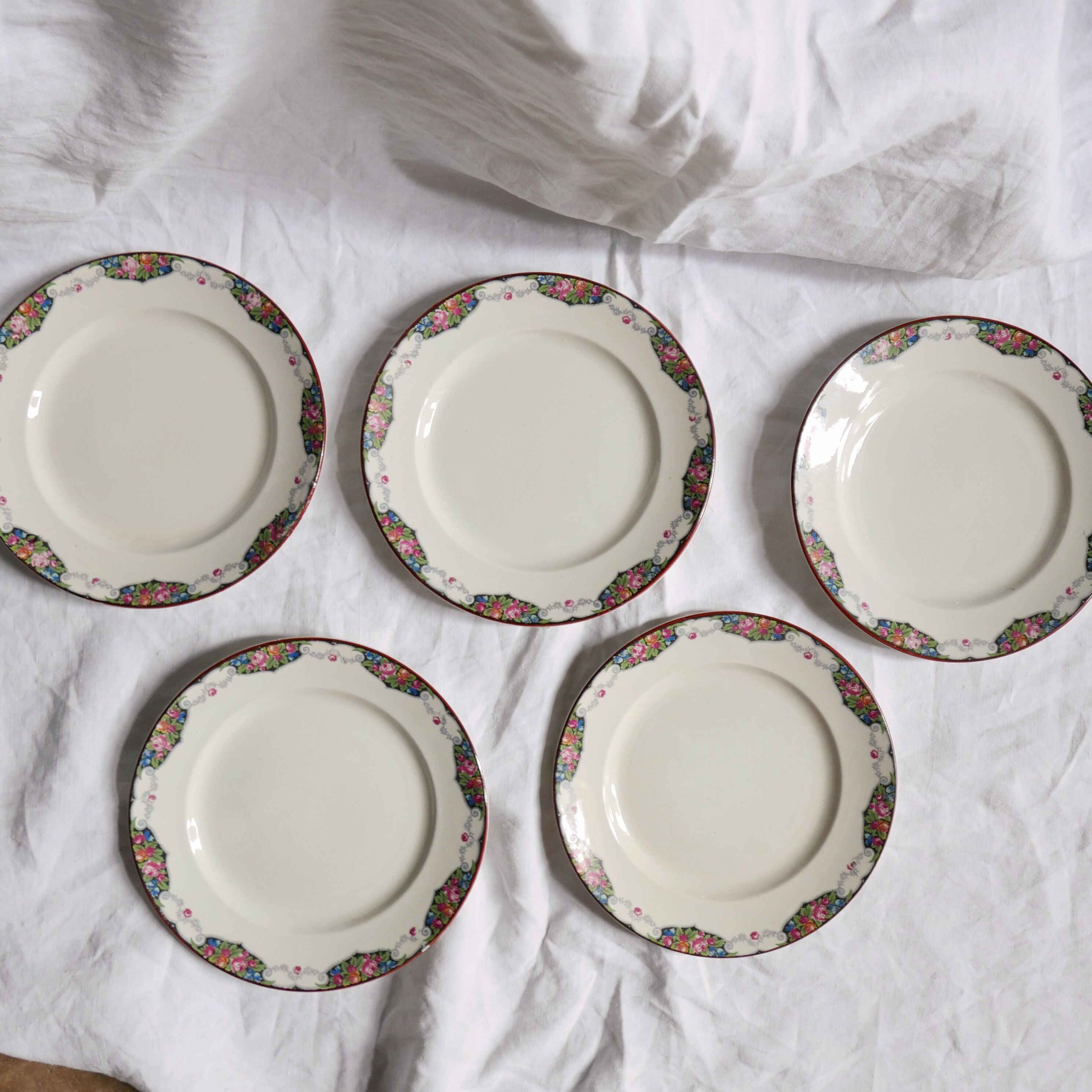 Lot of 5 dessert plates - iron earth
