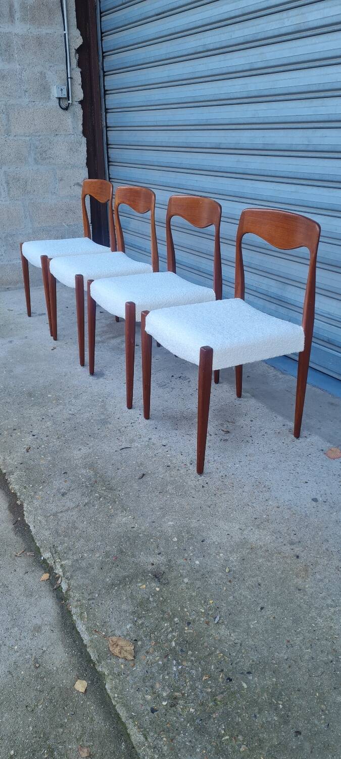 Set of 4 Scandinavian teak chairs