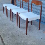 Set of 4 Scandinavian teak chairs