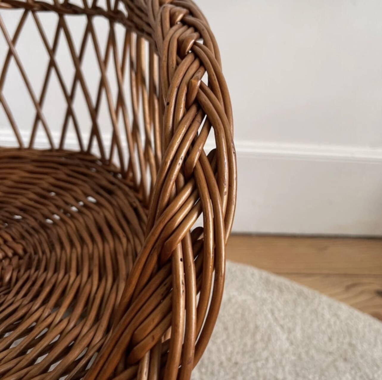 Vintage rattan children's armchair
