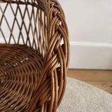 Fauteuil enfant en rotin vintage