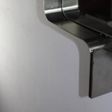 Rectangular brushed steel mirror by Xavier Feal, 1970