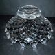 Vierzon round molded glass compote dish with diamond points