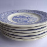 6 talking dessert plates Gien Museum