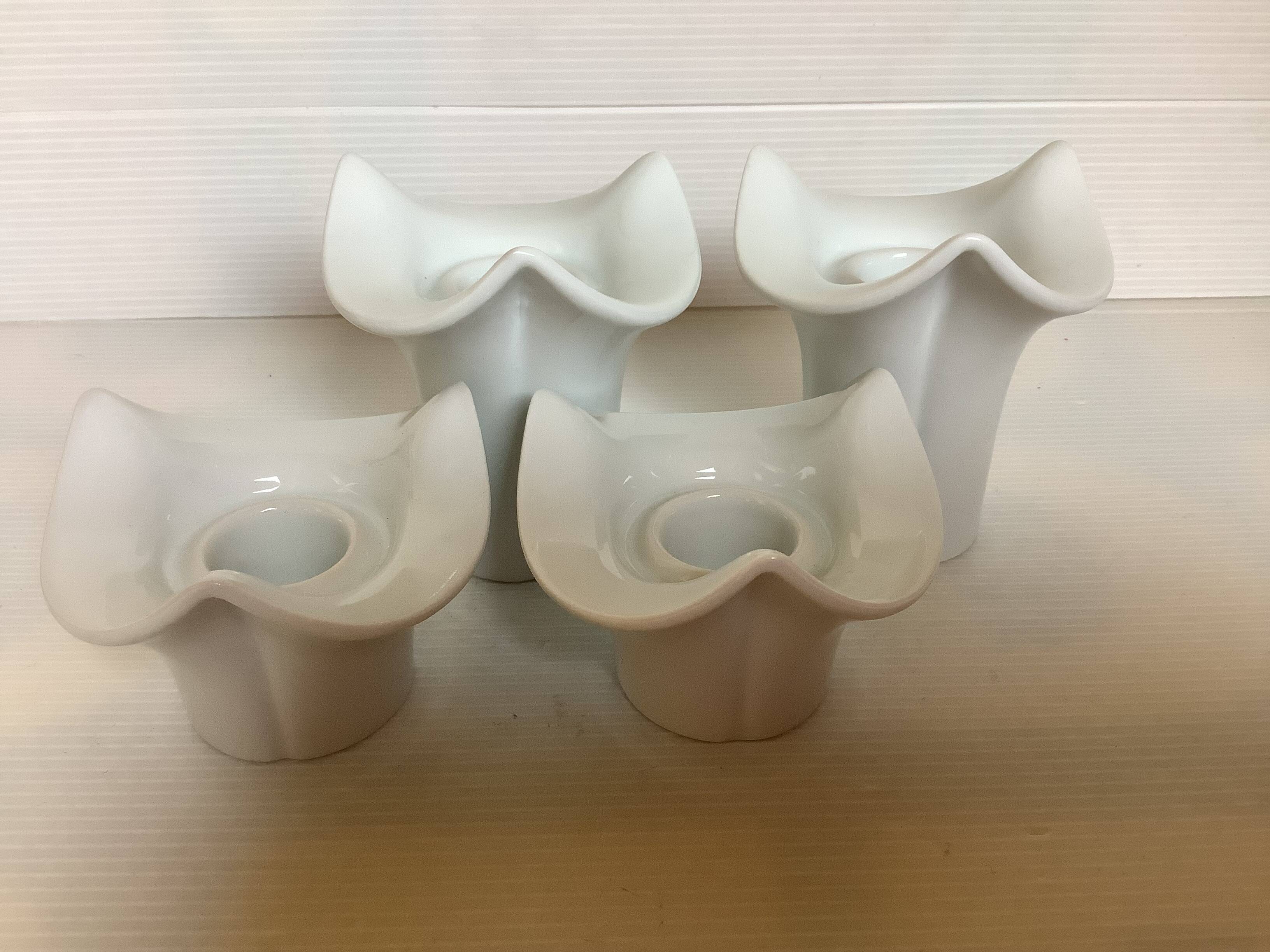 Four white candle holders KPM bavaria Germany