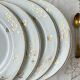 6 assiettes porcelaine Limoges blanche dorée