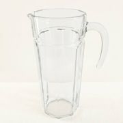 Grand pichet octogonal en verre épais 70's