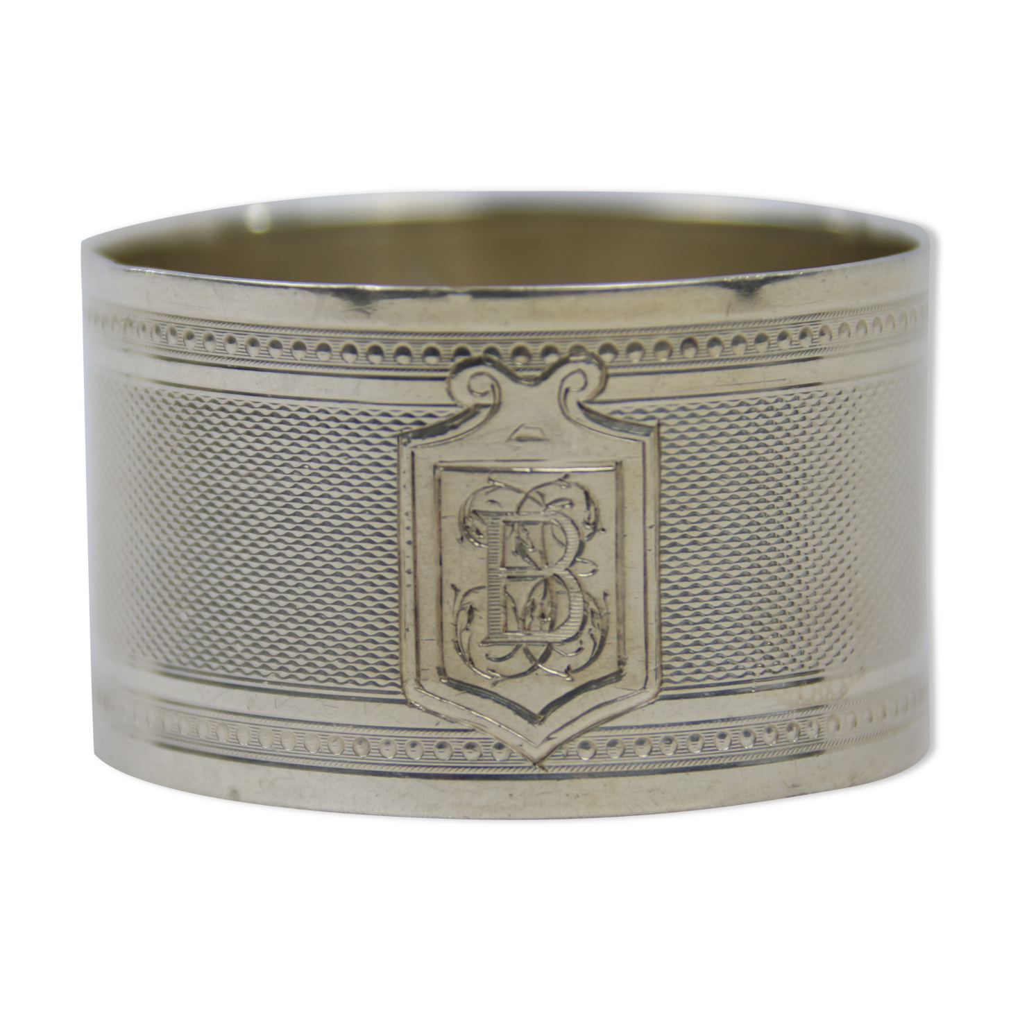 Dot towel ring and solid silver guilloches