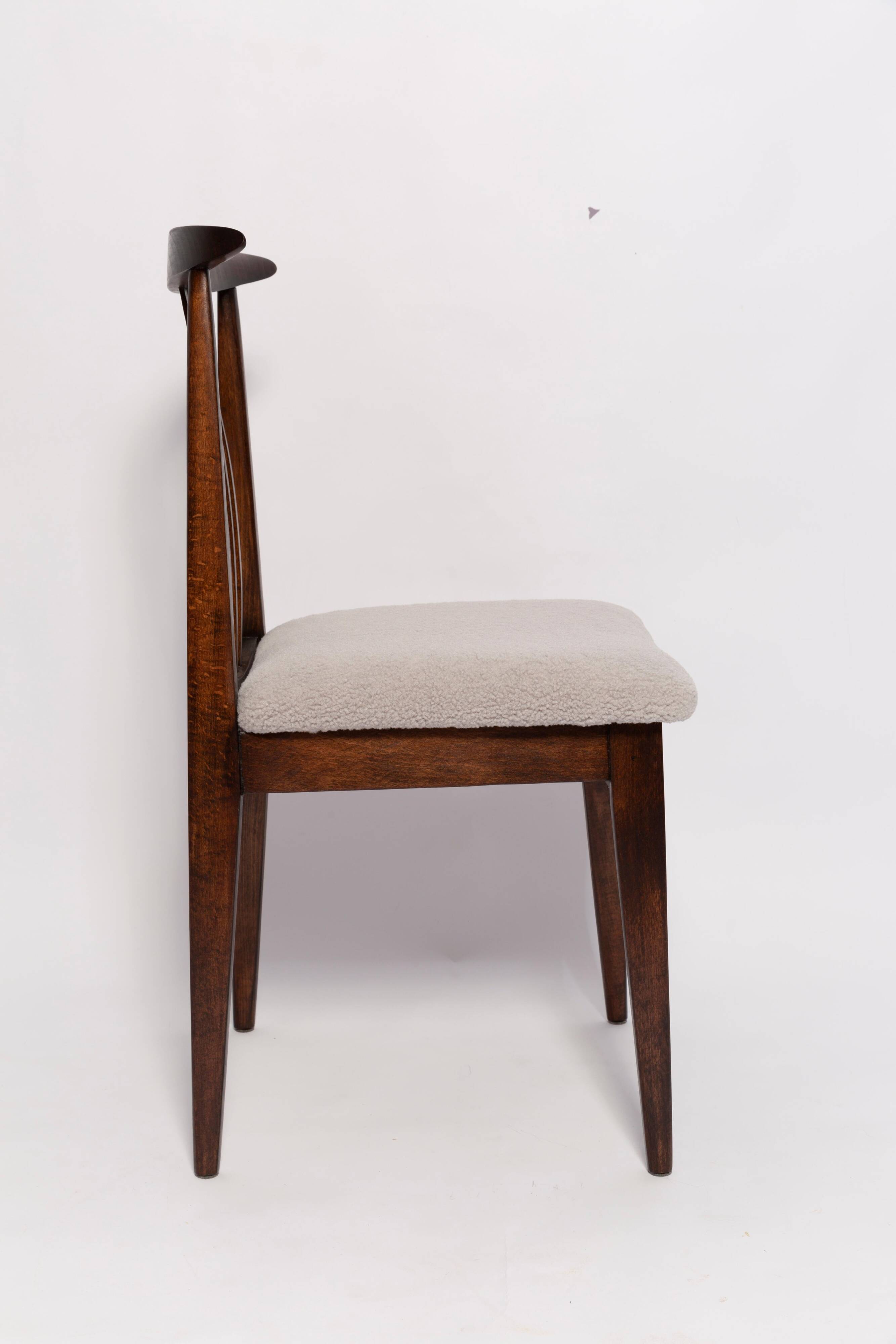 Mid-Century Chair in Boucle and Beech by M. Zielinski, Europe, 1960s