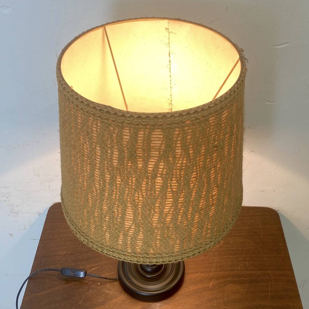 Vintage 70's twisted wood lamp