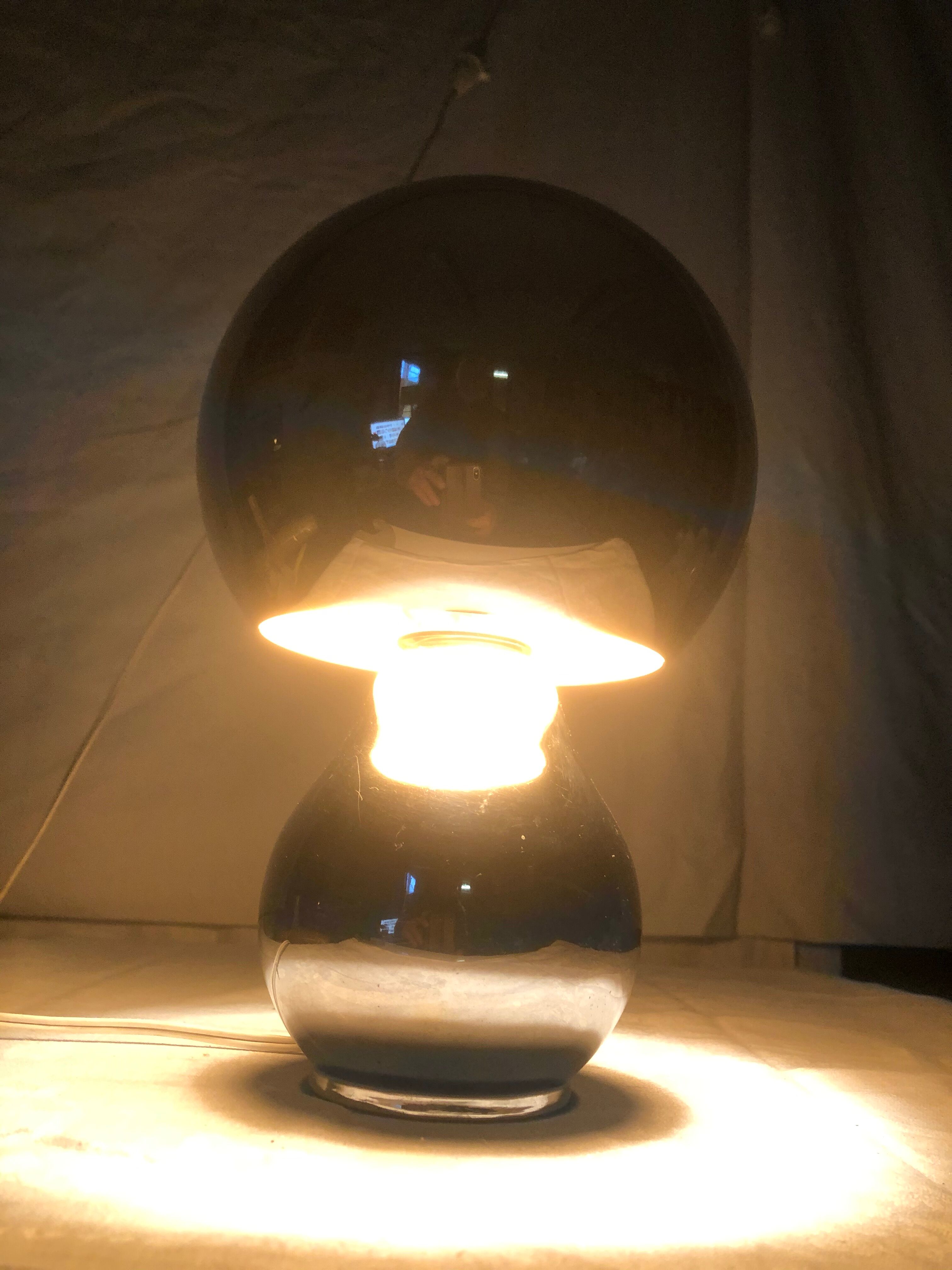Chrome mushroom lamp 1970