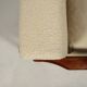Vintage dark wood beige bouclé armchair by Z.Baczyk 1965
