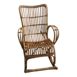 Fauteuil à bascule rocking chair en rotin