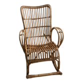 Fauteuil à bascule rocking chair en rotin