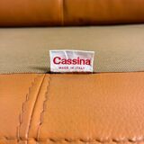 Maralunga Cassina style sofa in tan leather
