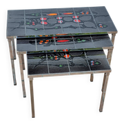 Set of three nesting tables in Belarti style, 1960s, space age.