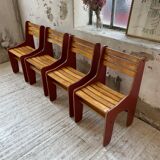 4 vintage Plywood chairs 80s
