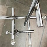 Minimalist chrome ceiling lamp from the mid-century space age by Temde, Switzerland, 1960s.