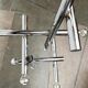 Minimalist chrome ceiling lamp from the mid-century space age by Temde, Switzerland, 1960s.