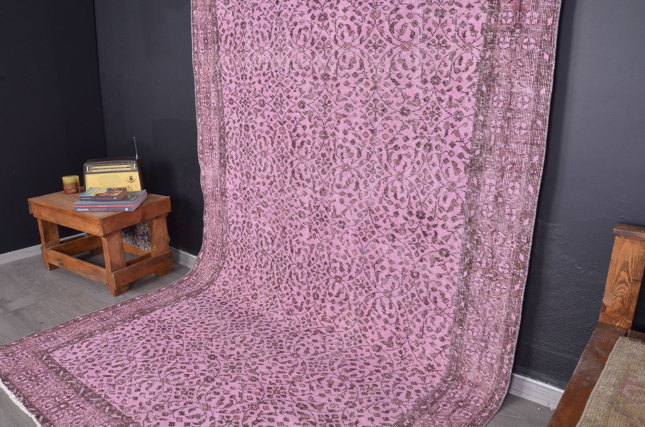 Pink Anatolian Vintage Oushak Rug sku2347