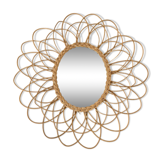 Rattan sun mirror 55cm