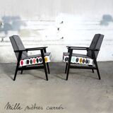 Chair completely renovated vintage (wood, fabric, trim).