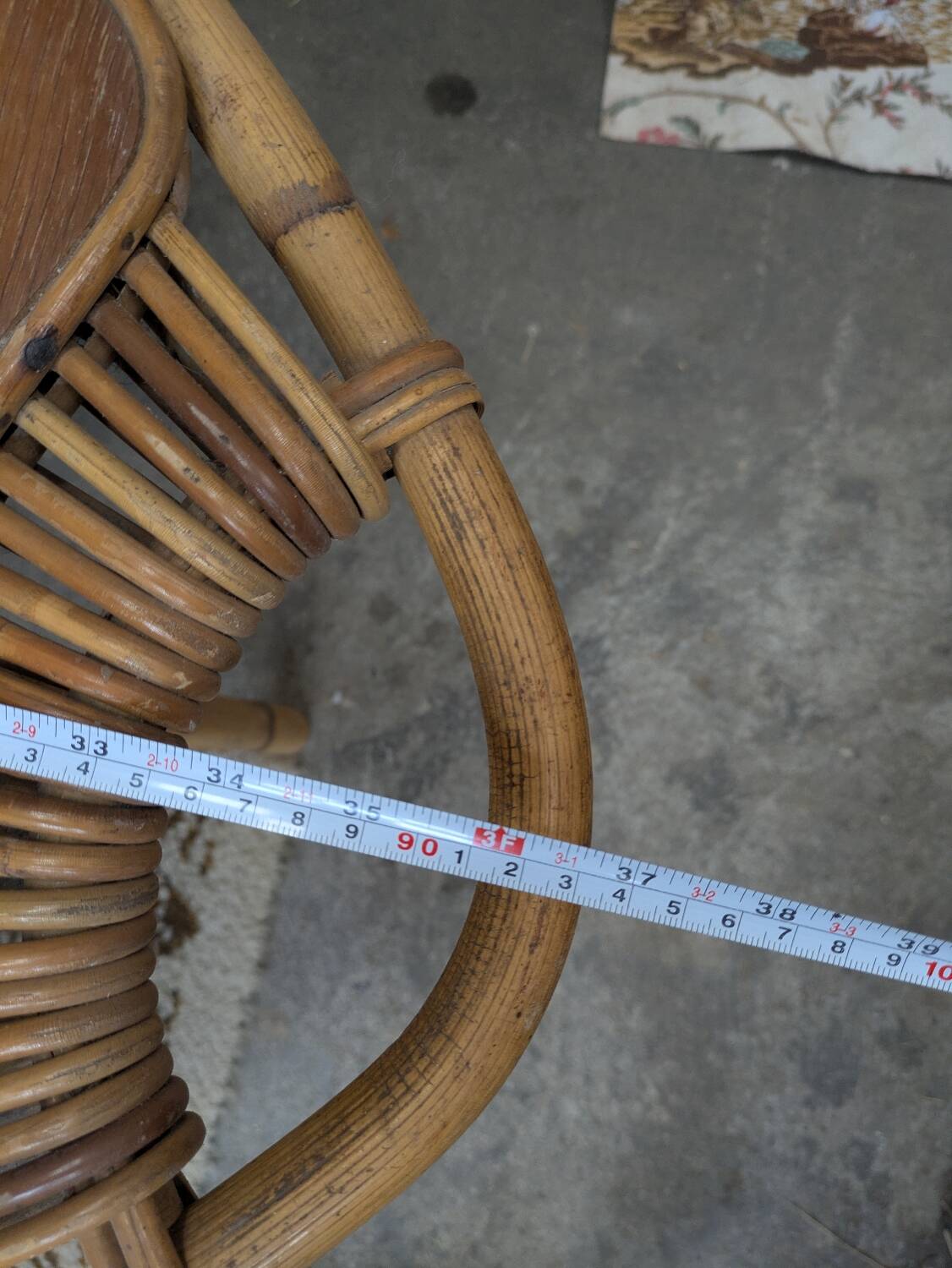 Rattan and glass coffee table