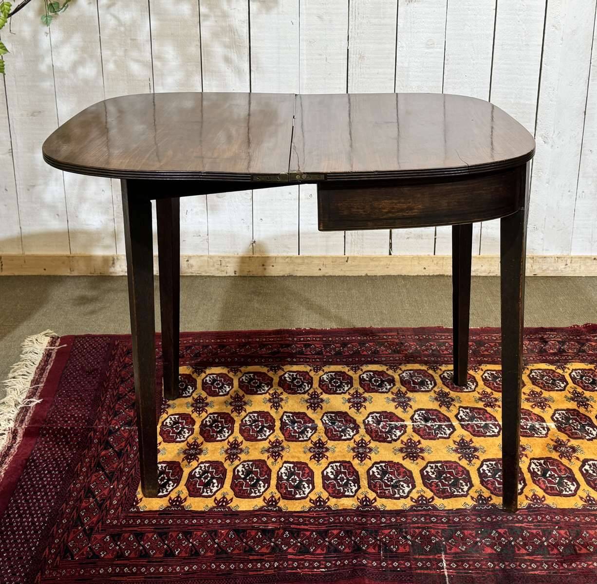Table console demi lune anglaise en acajou 19ème