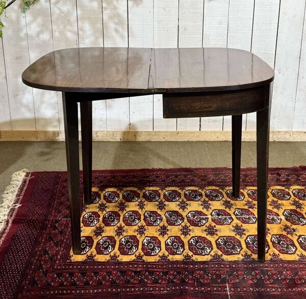 Table console demi lune anglaise en acajou 19ème