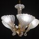 Elegant Murano Candlestick Iridescent Leaves