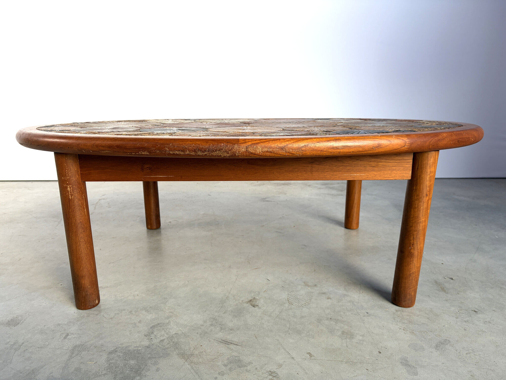 Mid-century Danish teak and tile Tue Poulsen coffee table by Haslev, 1960s